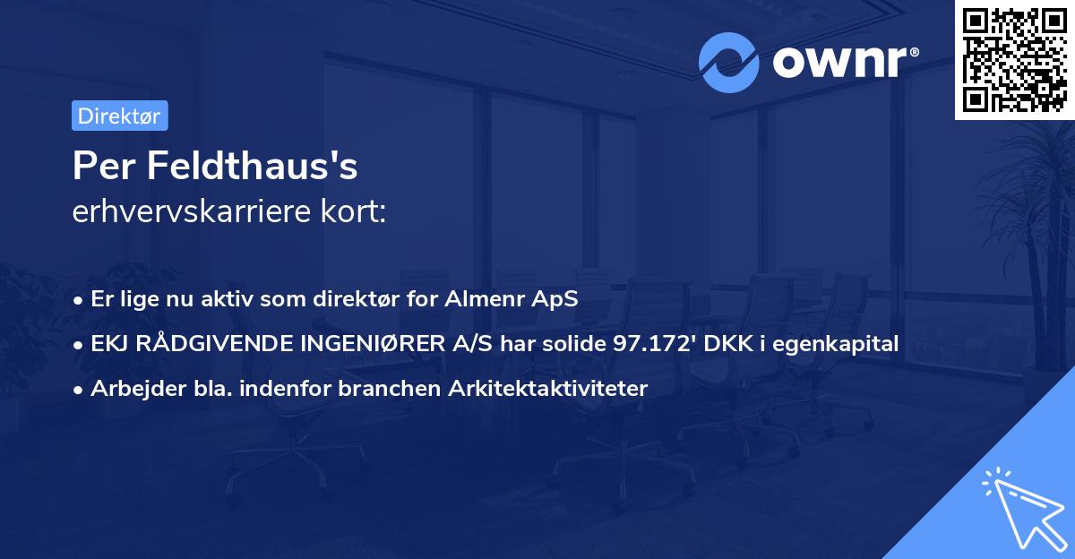 Per Feldthaus's erhvervskarriere kort