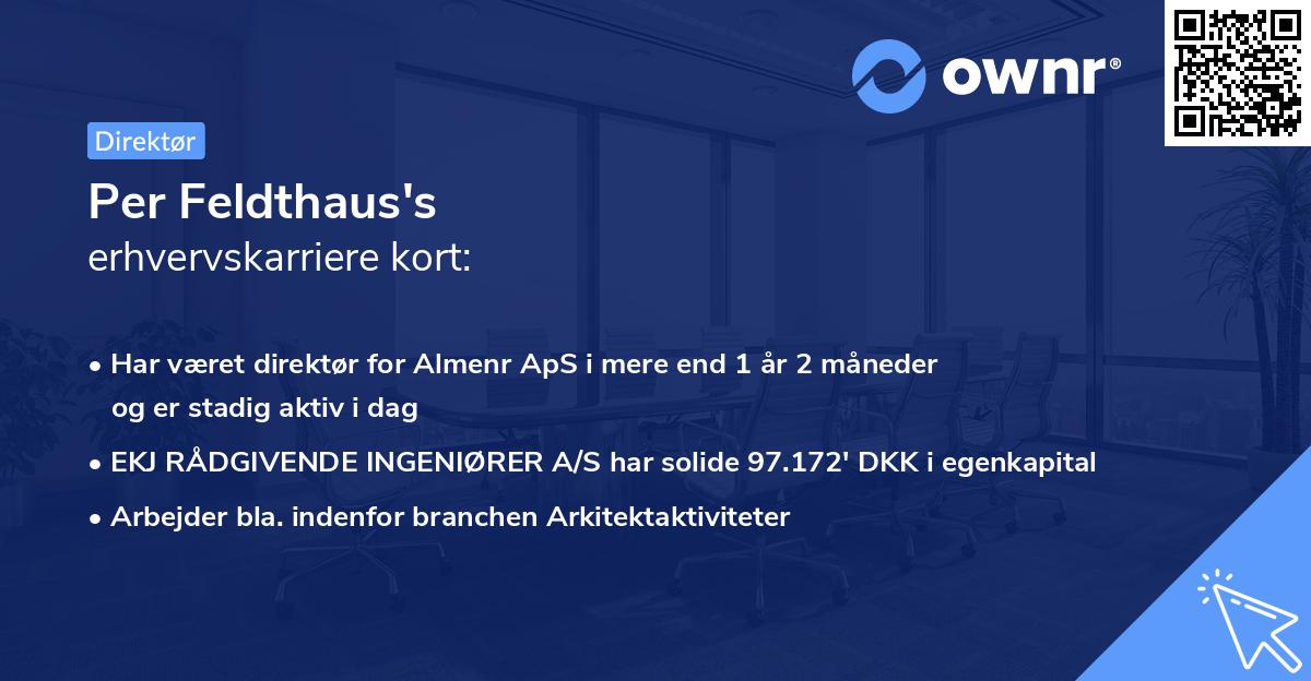 Per Feldthaus's erhvervskarriere kort