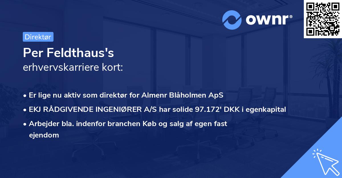 Per Feldthaus's erhvervskarriere kort