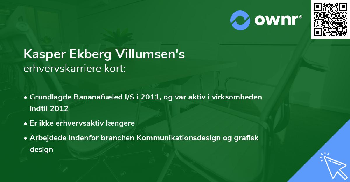 Kasper Ekberg Villumsen's erhvervskarriere kort