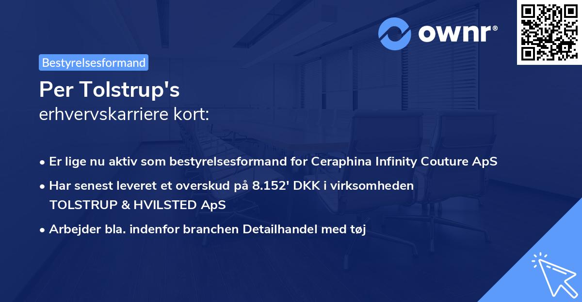 Per Tolstrup's erhvervskarriere kort