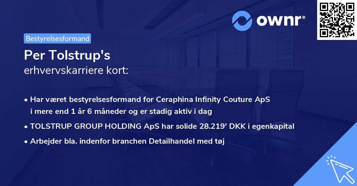 Per Tolstrup's erhvervskarriere kort