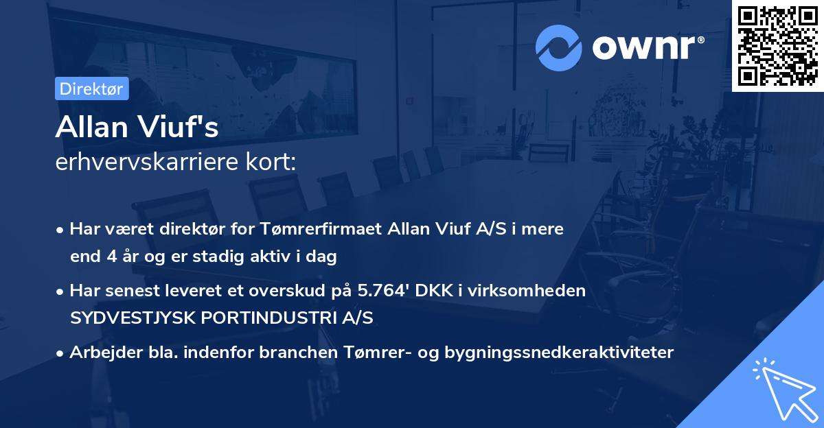 Allan Viuf's erhvervskarriere kort