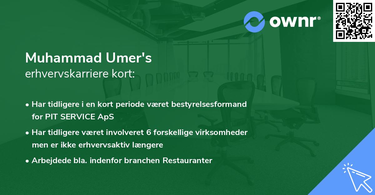 Muhammad Umer's erhvervskarriere kort