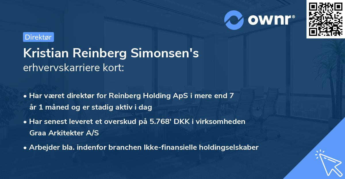 Kristian Reinberg Simonsen's erhvervskarriere kort