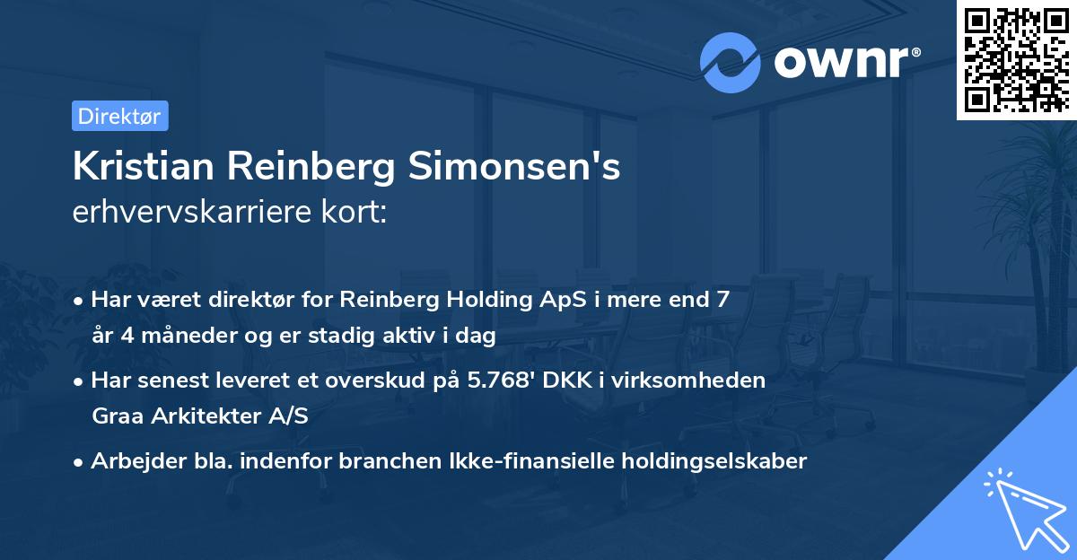 Kristian Reinberg Simonsen's erhvervskarriere kort