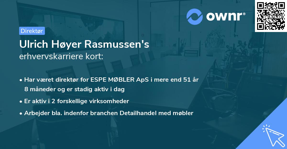 Ulrich Høyer Rasmussen's erhvervskarriere kort