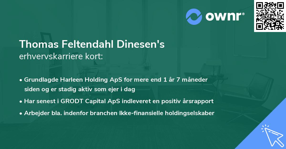 Thomas Feltendahl Dinesen's erhvervskarriere kort