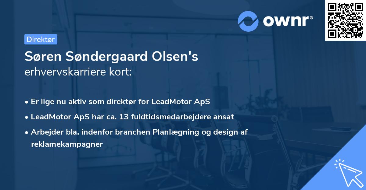 Søren Søndergaard Olsen's erhvervskarriere kort
