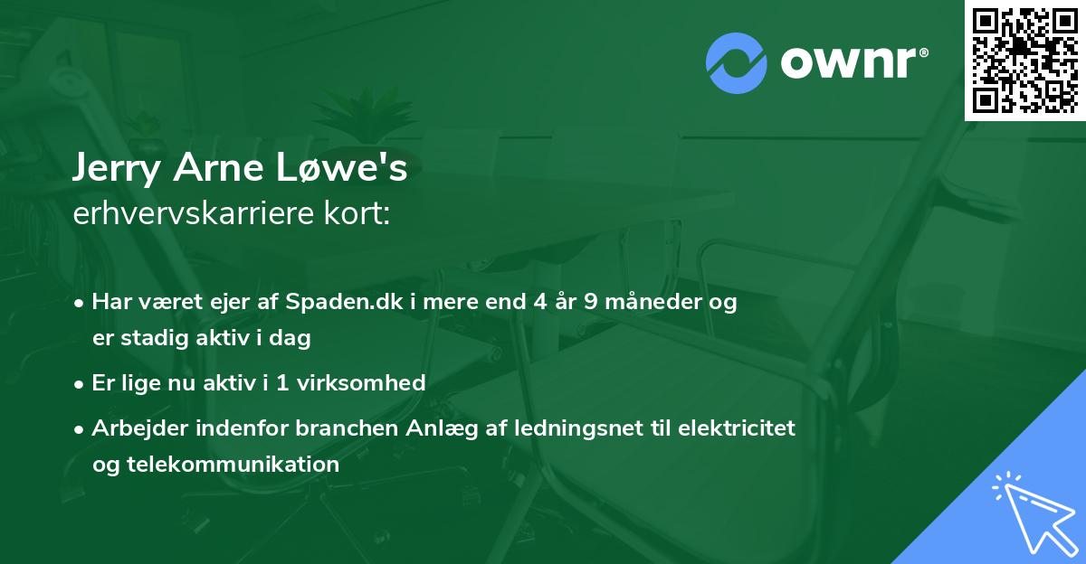 Jerry Arne Løwe's erhvervskarriere kort