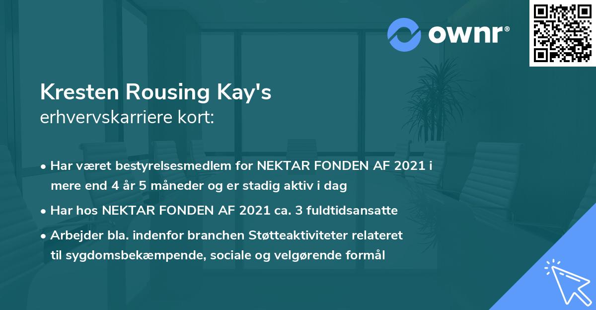 Kresten Rousing Kay's erhvervskarriere kort