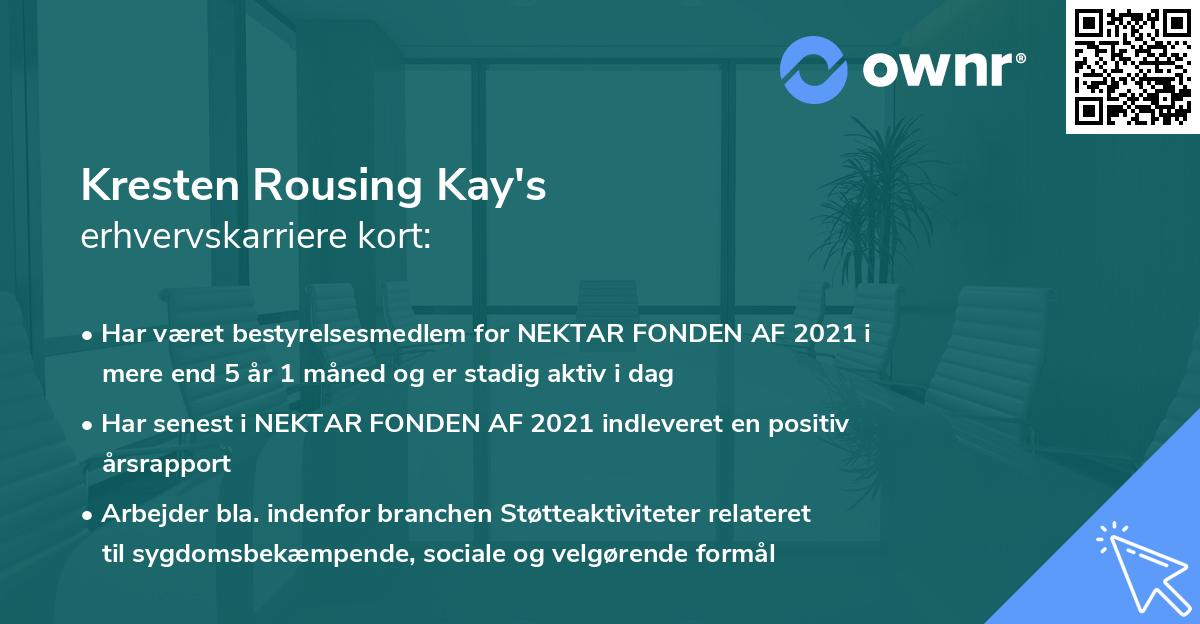 Kresten Rousing Kay's erhvervskarriere kort