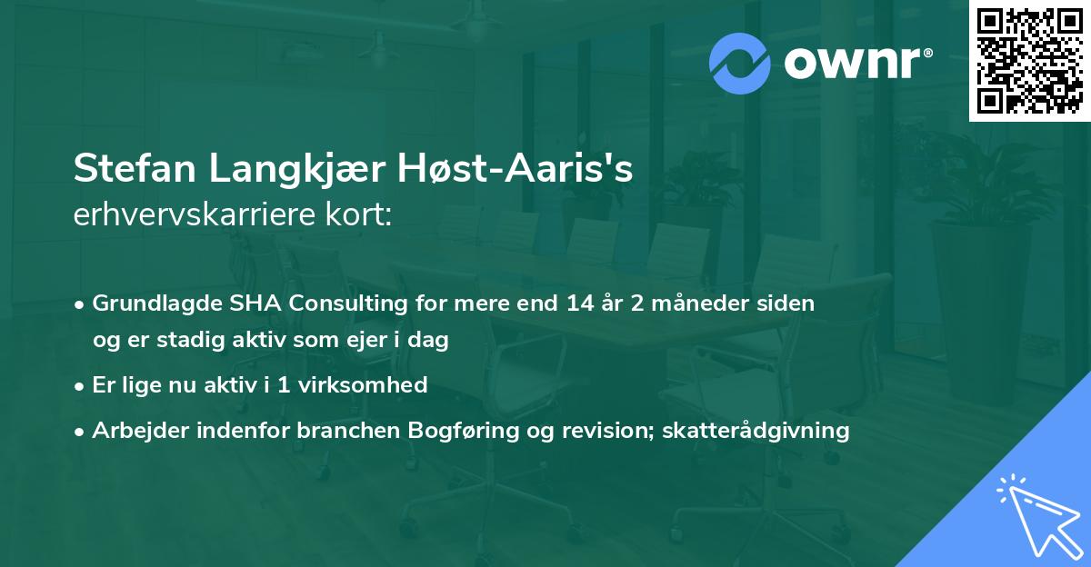 Stefan Langkjær Høst-Aaris's erhvervskarriere kort