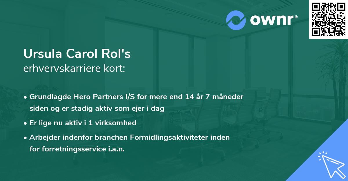Ursula Carol Rol's erhvervskarriere kort