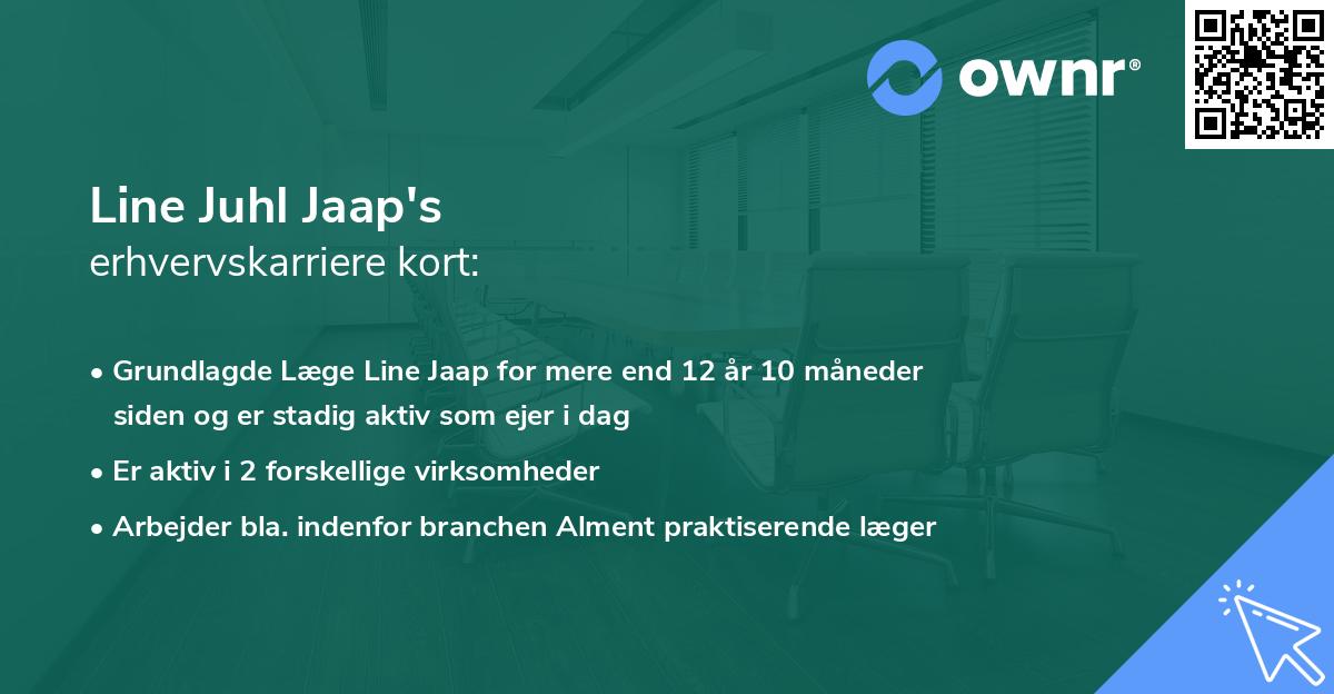 Line Juhl Jaap's erhvervskarriere kort