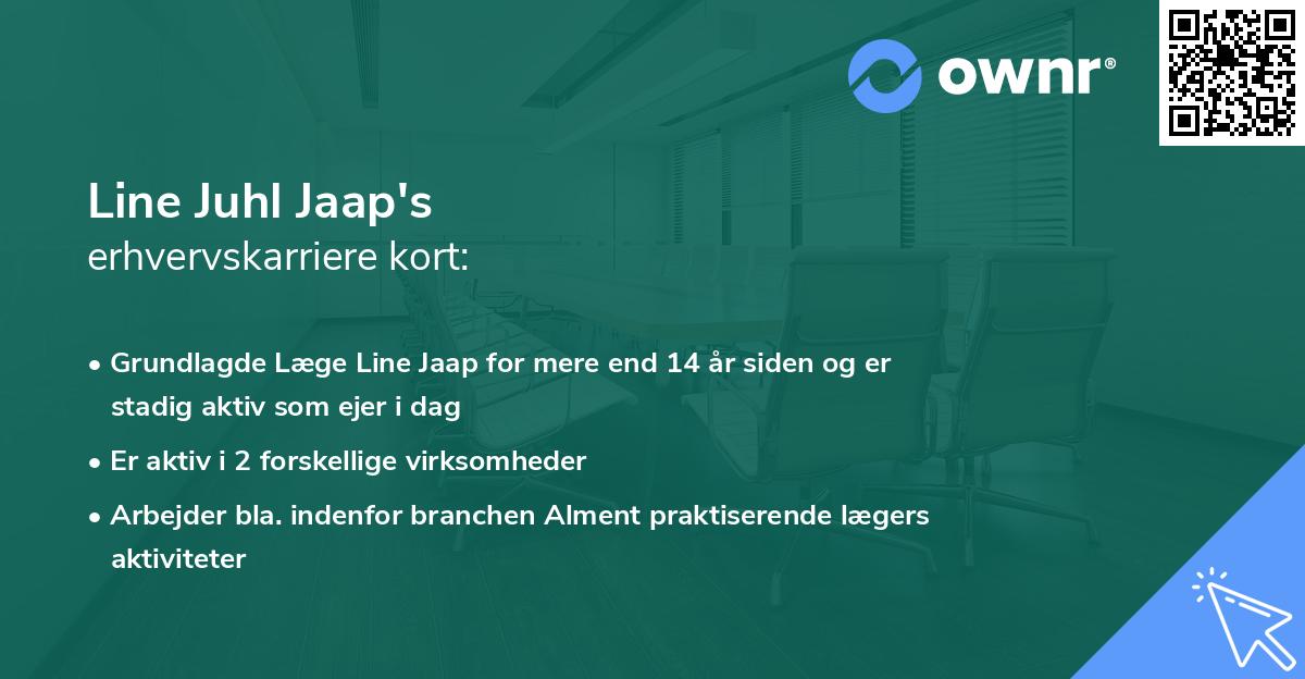 Line Juhl Jaap's erhvervskarriere kort