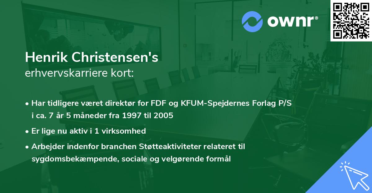 Henrik Christensen's erhvervskarriere kort