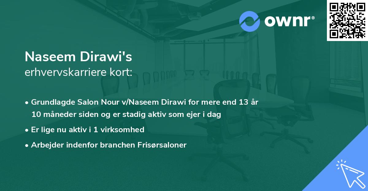 Naseem Dirawi's erhvervskarriere kort