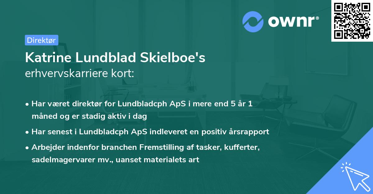 Katrine Lundblad Skielboe's erhvervskarriere kort