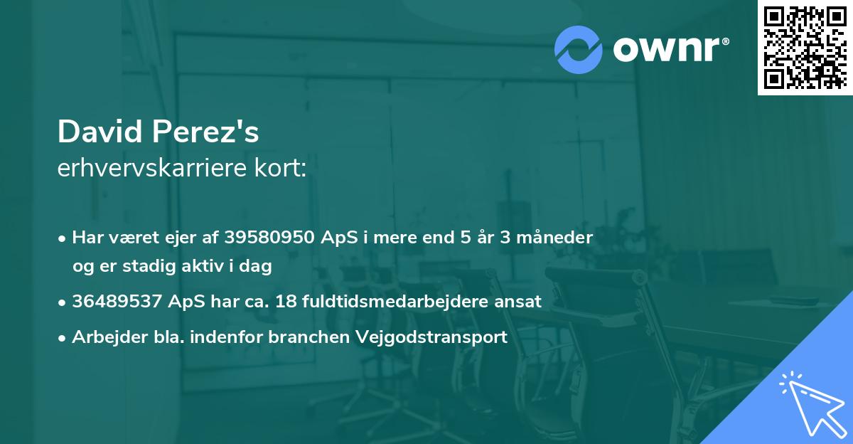 David Perez's erhvervskarriere kort