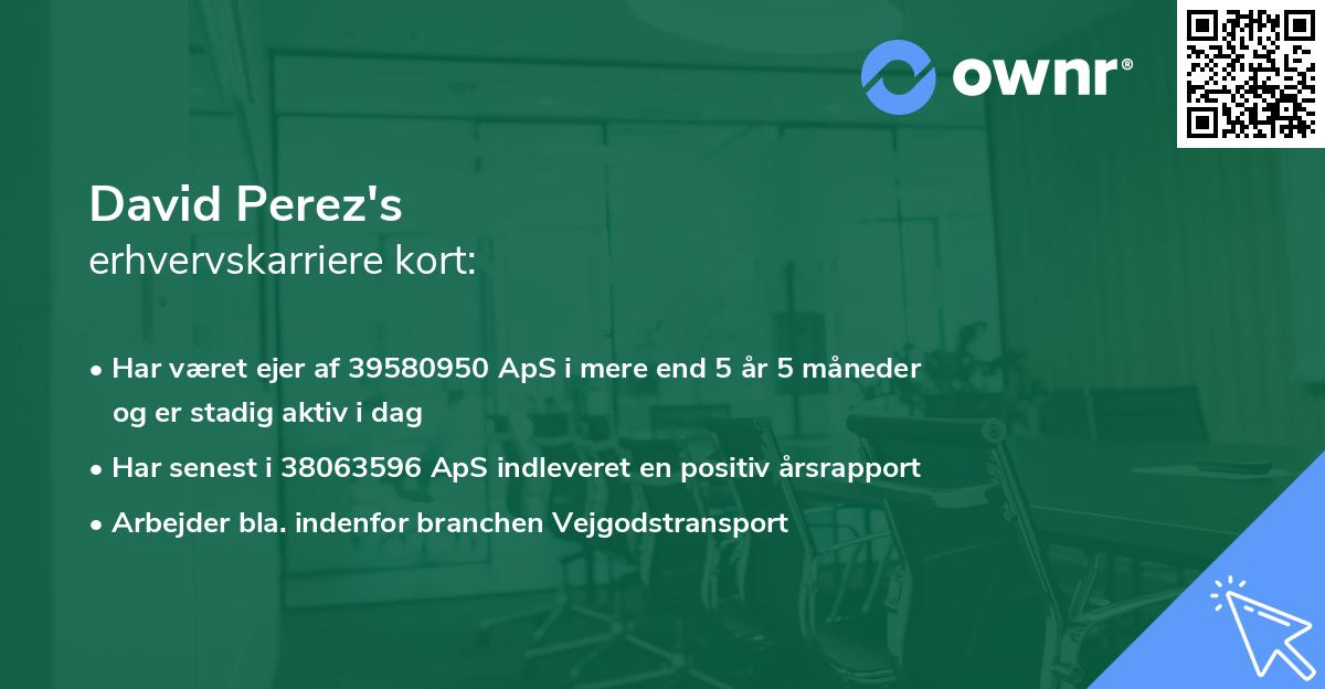 David Perez's erhvervskarriere kort