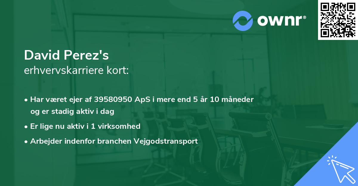 David Perez's erhvervskarriere kort