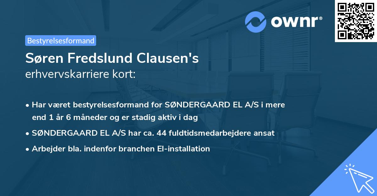 Søren Fredslund Clausen's erhvervskarriere kort