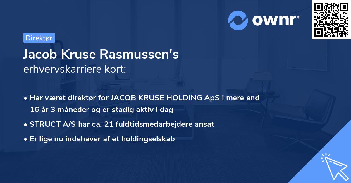 Jacob Kruse Rasmussen's erhvervskarriere kort