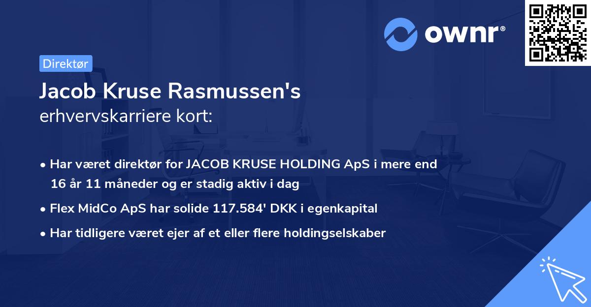 Jacob Kruse Rasmussen's erhvervskarriere kort