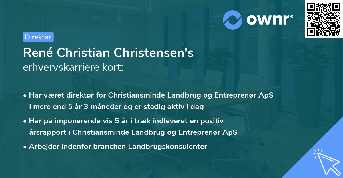 René Christian Christensen's erhvervskarriere kort