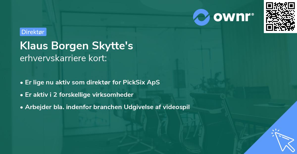 Klaus Borgen Skytte's erhvervskarriere kort
