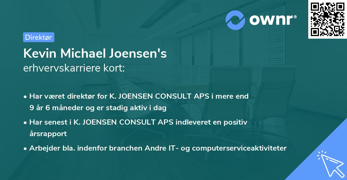 Kevin Michael Joensen's erhvervskarriere kort