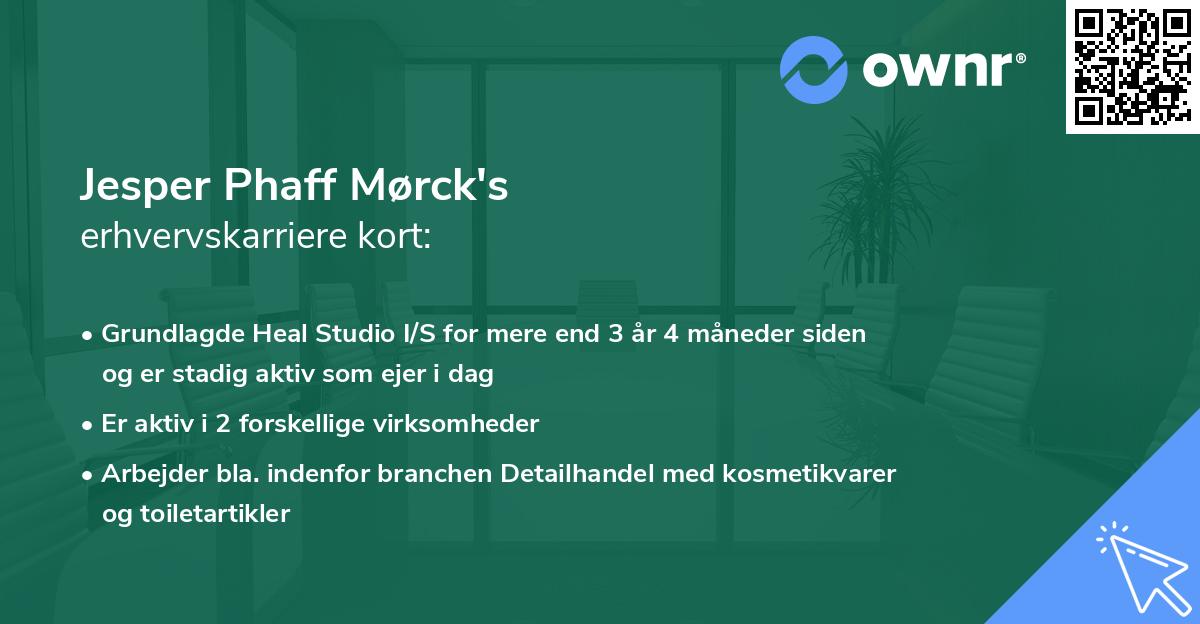 Jesper Phaff Mørck's erhvervskarriere kort