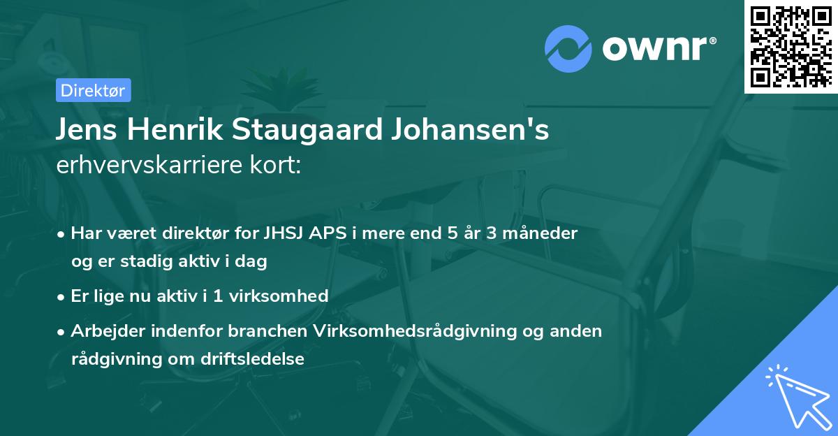 Jens Henrik Staugaard Johansen's erhvervskarriere kort