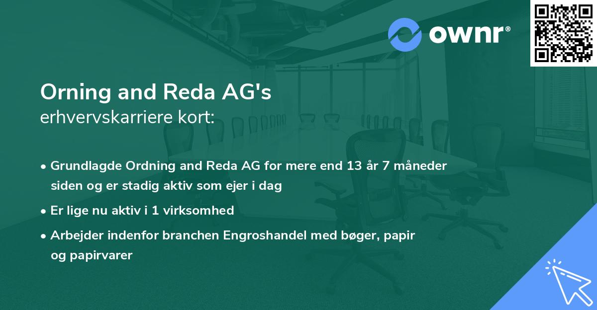 Orning and Reda AG's erhvervskarriere kort