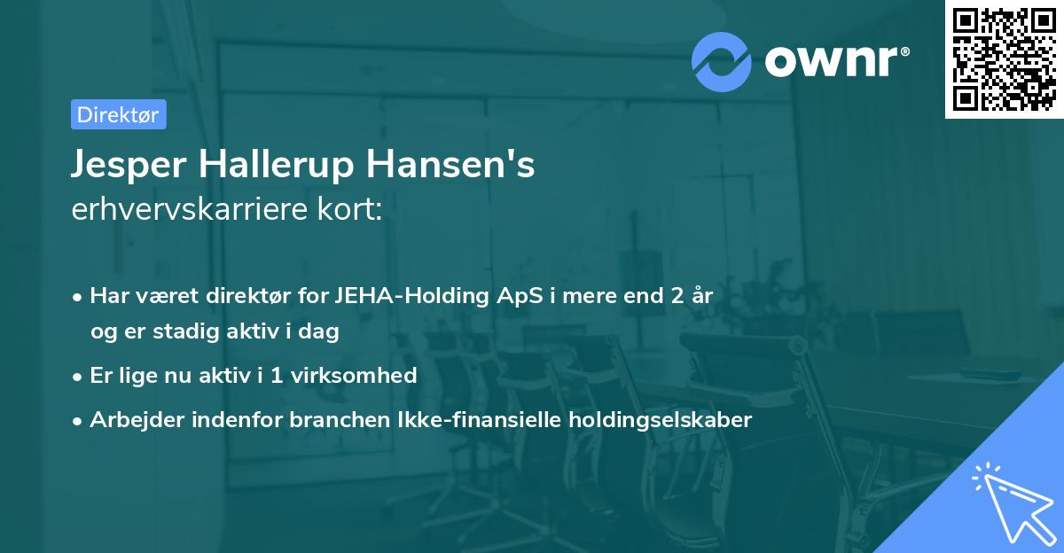 Jesper Hallerup Hansen's erhvervskarriere kort