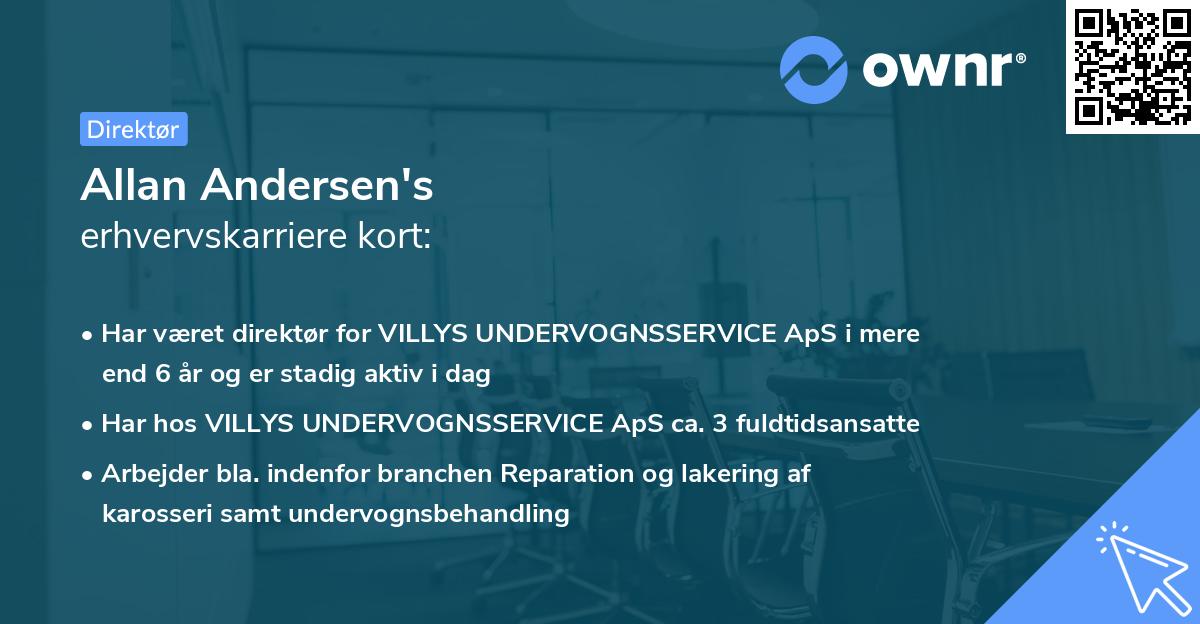 Allan Andersen's erhvervskarriere kort