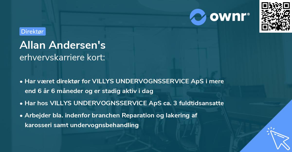 Allan Andersen's erhvervskarriere kort