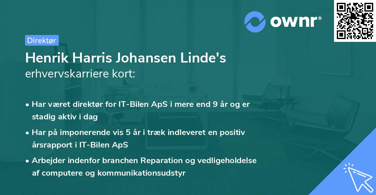Henrik Harris Johansen Linde's erhvervskarriere kort