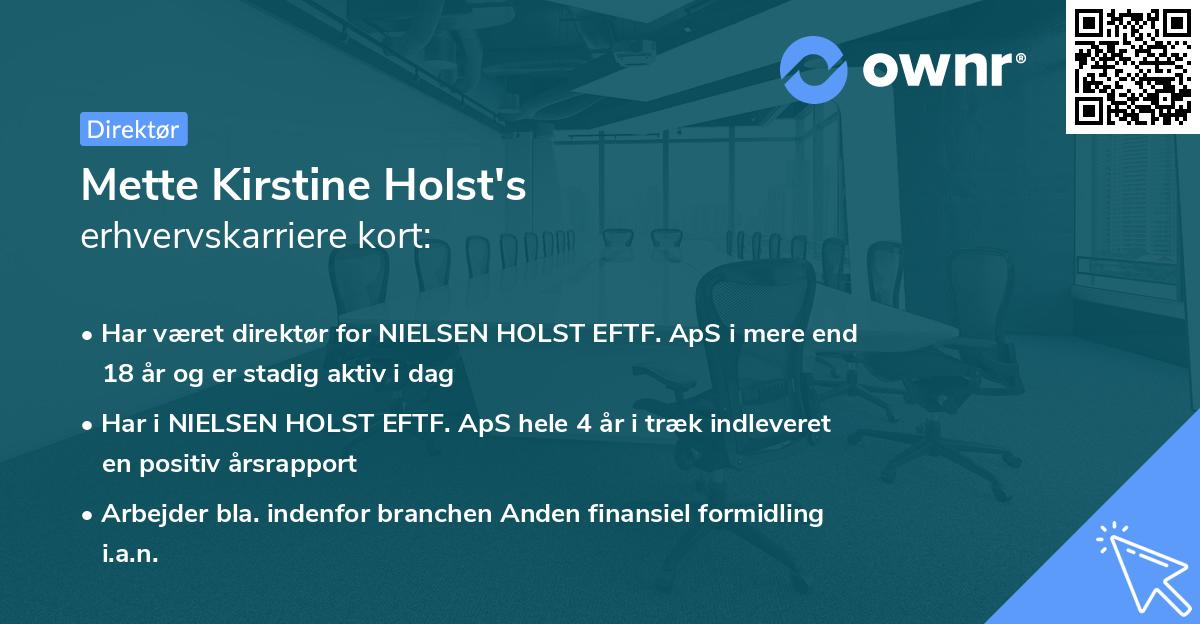 Mette Kirstine Holst's erhvervskarriere kort