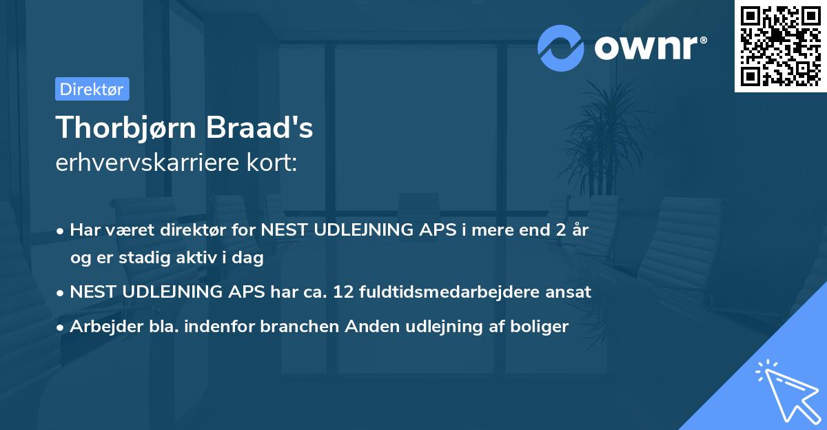 Thorbjørn Braad's erhvervskarriere kort