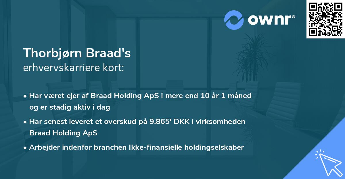 Thorbjørn Braad's erhvervskarriere kort