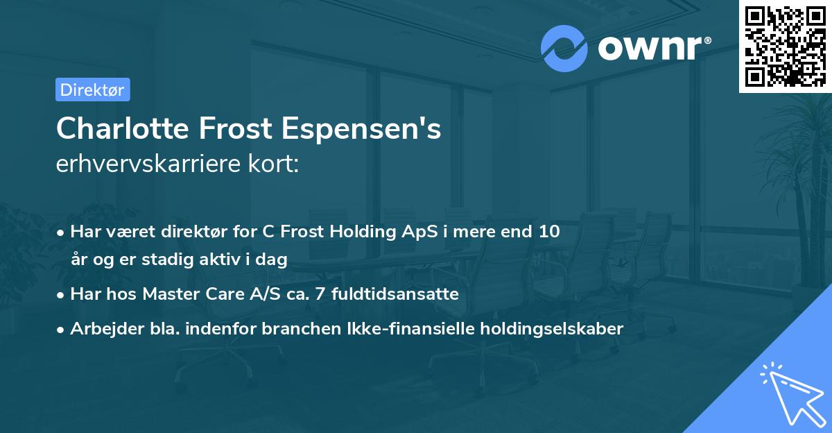 Charlotte Frost Espensen's erhvervskarriere kort