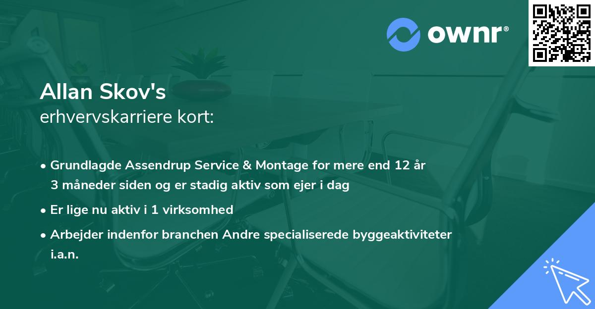 Allan Skov's erhvervskarriere kort