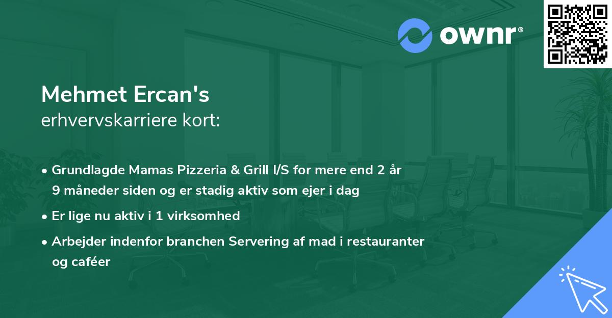 Mehmet Ercan's erhvervskarriere kort