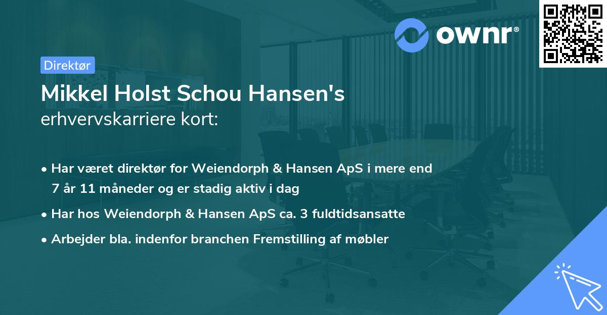 Mikkel Holst Schou Hansen's erhvervskarriere kort