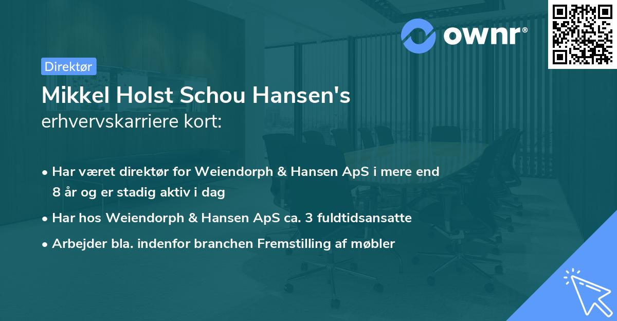 Mikkel Holst Schou Hansen's erhvervskarriere kort