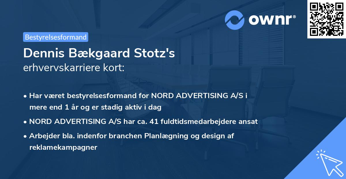 Dennis Bækgaard Stotz's erhvervskarriere kort