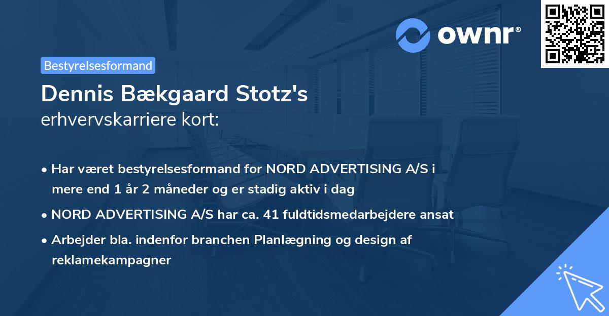 Dennis Bækgaard Stotz's erhvervskarriere kort