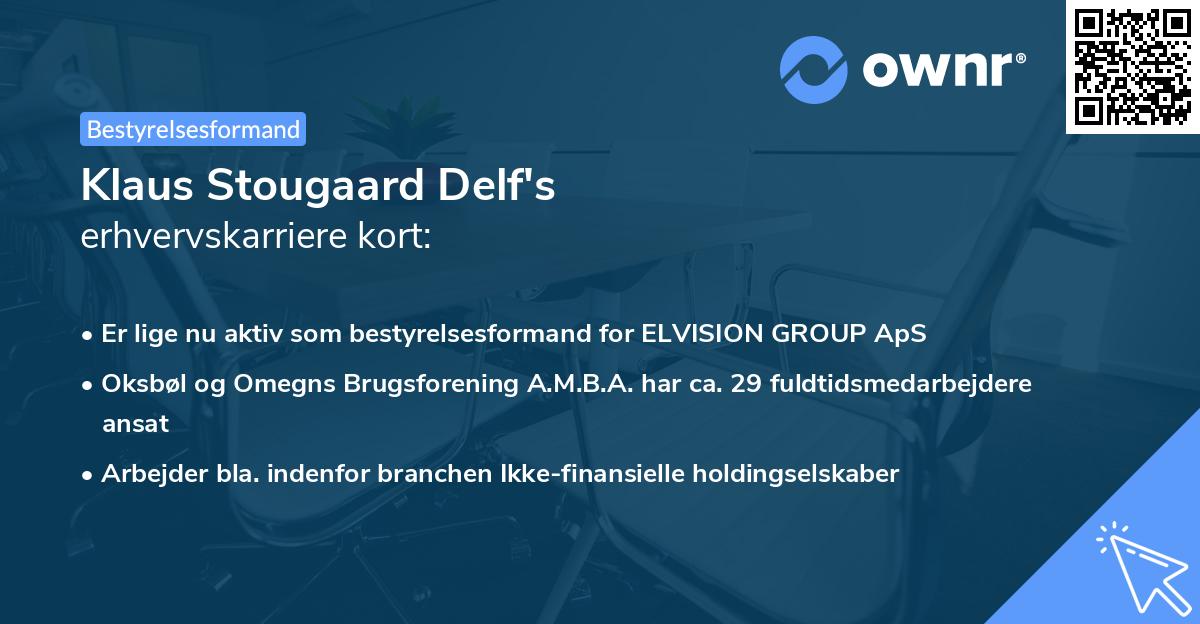Klaus Stougaard Delf's erhvervskarriere kort